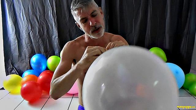 Richard Lennox with Huge Cock and Balloons