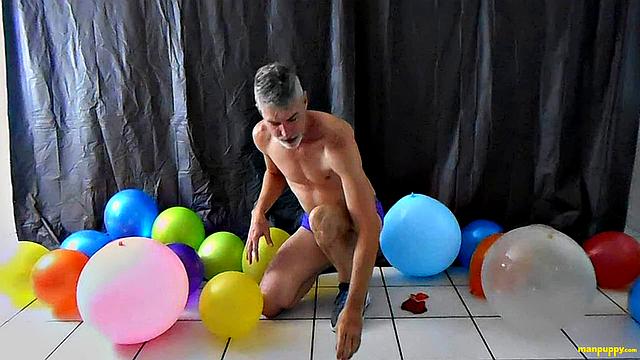Richard Lennox with Huge Cock and Balloons