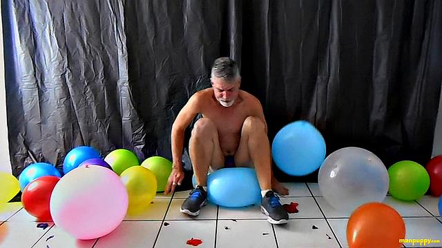 Richard Lennox with Huge Cock and Balloons