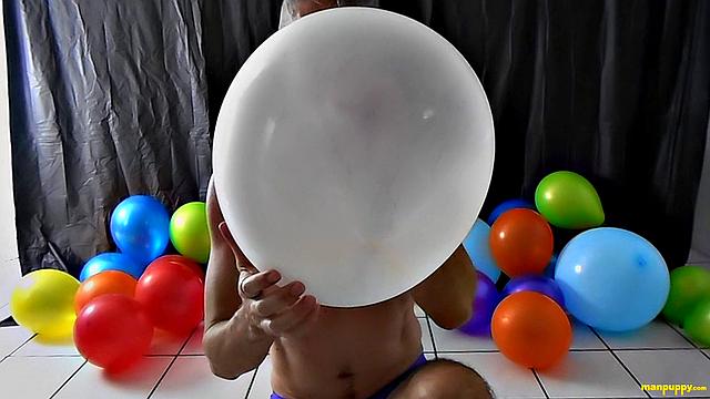 Richard Lennox with Huge Cock and Balloons