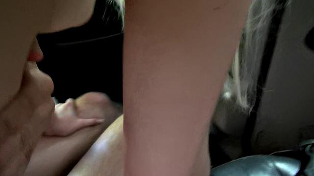 Blonde with tattoos gets drilled hard in the car and then swallows a hot load