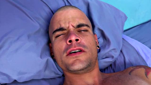 Amateur Latin jock solo masturbating with hands