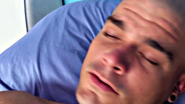 Amateur Latin jock solo masturbating with hands