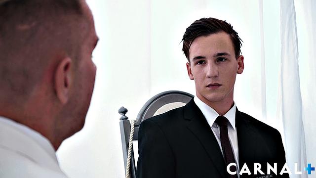Muscular gay apprentice gets pounded hard in a sweaty office interview