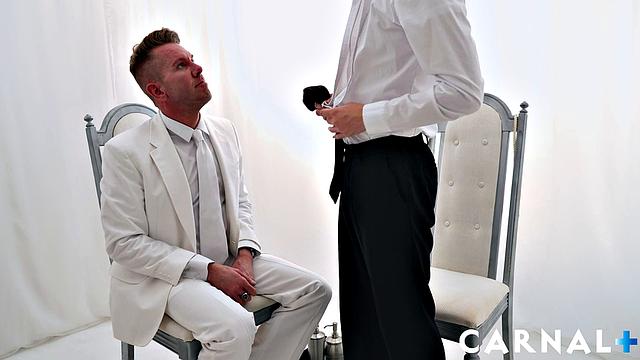Muscular gay apprentice gets pounded hard in a sweaty office interview