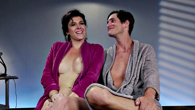 Smalltitted transgender fucks guy's ass in missionary