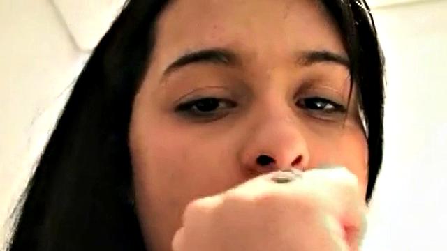 Hot Teen Lilly Shows her Tight Tits While on Shower