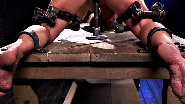 BDSM MILF suffers feet whipping lesson