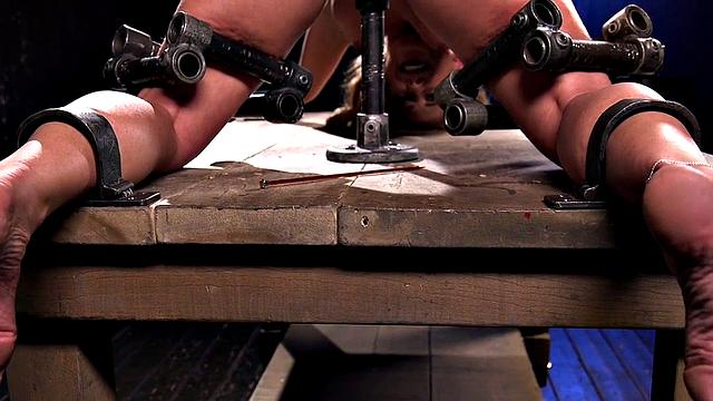 BDSM MILF suffers feet whipping lesson