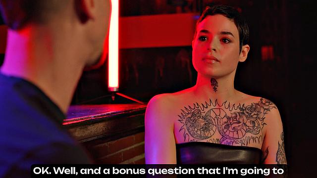 Saba, puny ash-blonde with short hair, likes tough BDSM with strangers, spurting and fellatios - uber-sexy XXX porn!