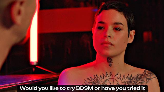 Saba, puny ash-blonde with short hair, likes tough BDSM with strangers, spurting and fellatios - uber-sexy XXX porn!