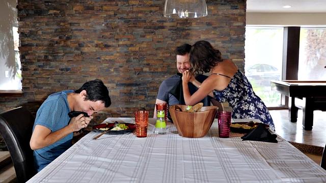 Busty MILF housewife licked and fucked by college guy