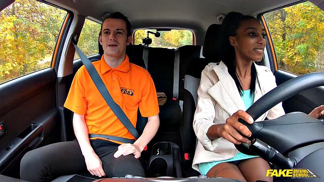 Ebony Gets Stuck In The Seat