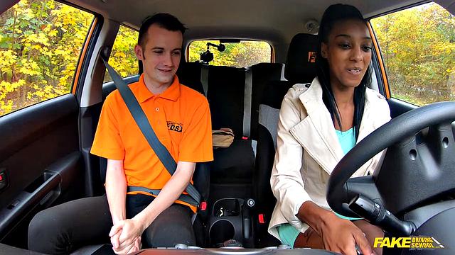 Ebony Gets Stuck In The Seat