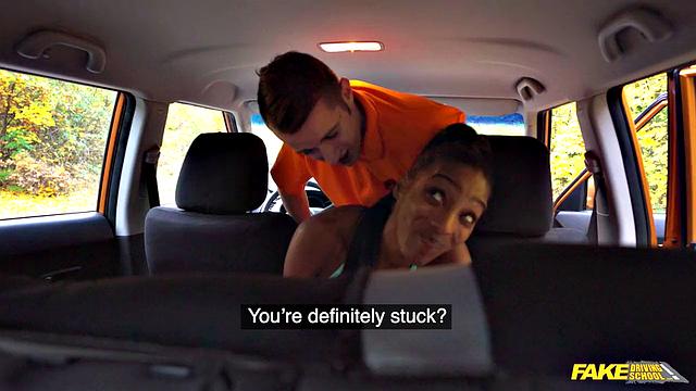 Ebony Gets Stuck In The Seat