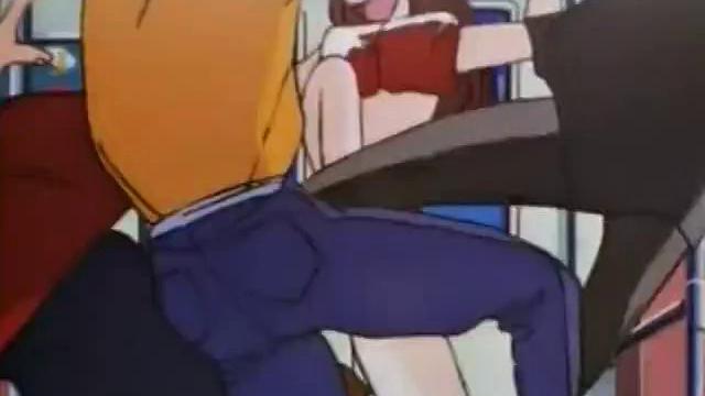 рыжая медсестра в аниме на шпильках получает жёсткий приём у доктора-извращенца