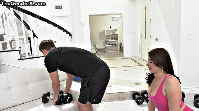 Cockhungry TS bae smashed by lover