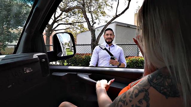 Picked up jock with tattoos fucks gay in bus till cum