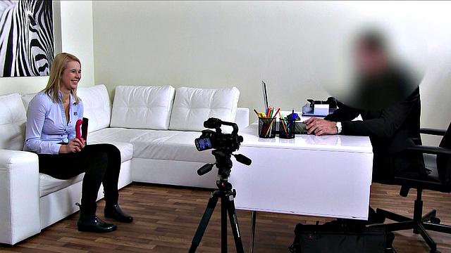 Kinky blonde eager to get naked & fuck in various positions on camera