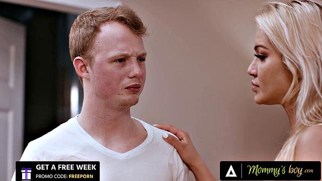 MOMMY'S BOY - Черри Кисс находит анальное порно пасынка и жёстко трахается с ним в зад