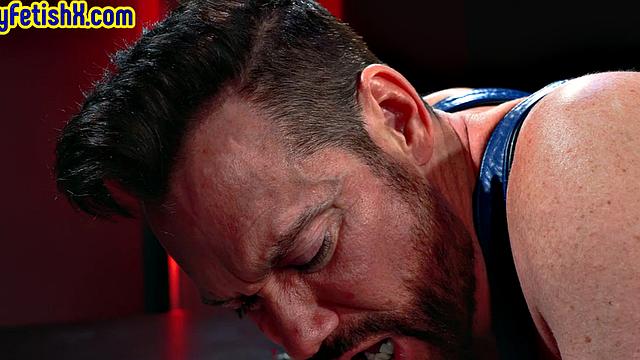 Fisted jock in leather harness sucked by stud before 