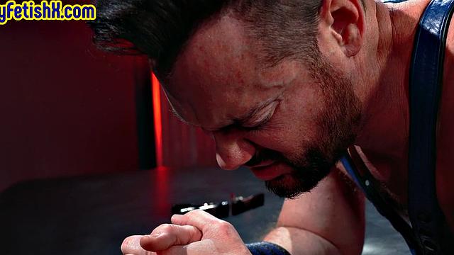 Fisted jock in leather harness sucked by stud before 