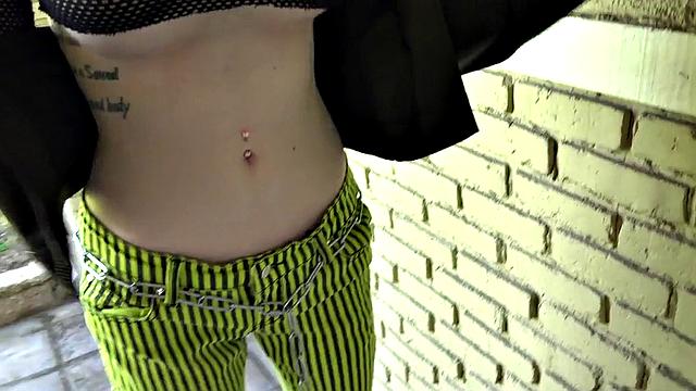 BF dominates and pounds busty brunette's tight pussy in rough outdoor fuck