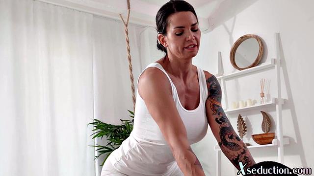 Busty masseuse smashed by BBC