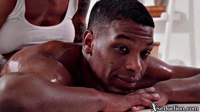 Busty masseuse smashed by BBC