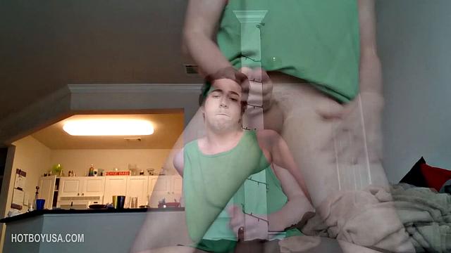 We look in on young Cole Summers for another one of hi jerk off sessions, and in no time he's pulling that stiff meat out the leg of his shorts. He gives his dick some attention, before finally ditching the shorts and stroking with determination.