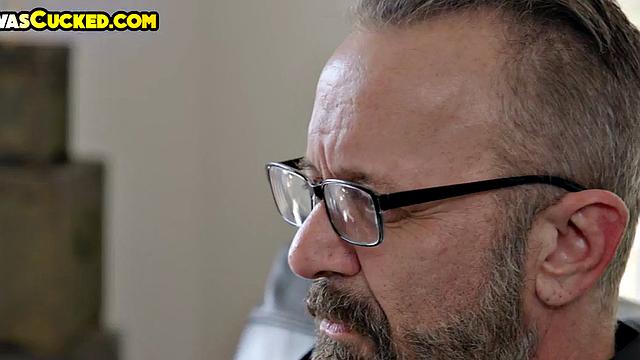 Cheating busty babe passionately riding lover's cock