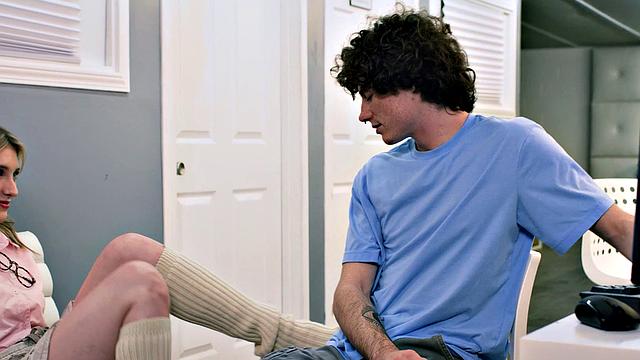 ADULT TIME - Slutty Teen Melody Marks Convinces BF To Fuck Her AT WORK!