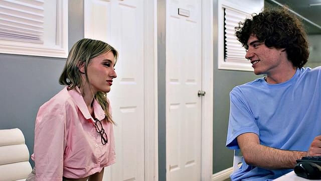 ADULT TIME - Slutty Teen Melody Marks Convinces BF To Fuck Her AT WORK!