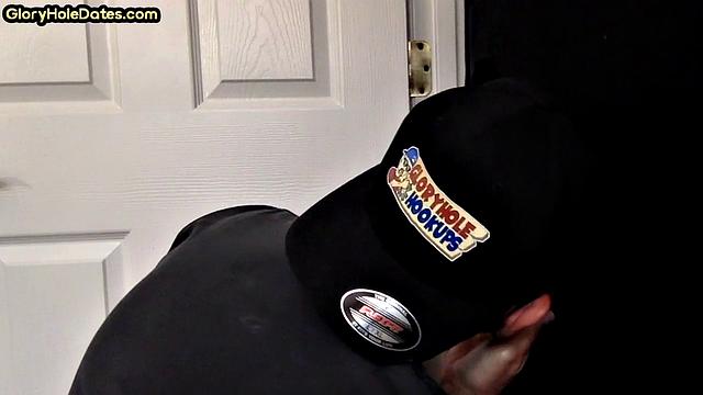 Man giving head in gloryhole