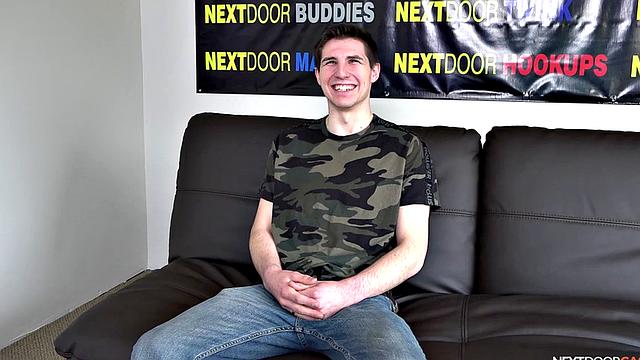 Shaved solo jock jerks sturdy cock and cums on casting