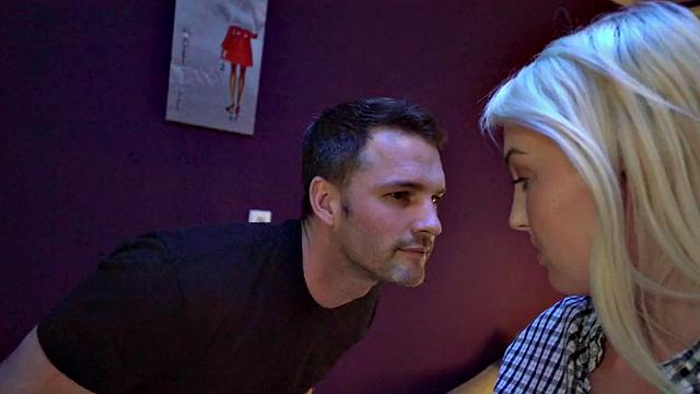 Nympho girls playing with gamer roommate in hotel 3some