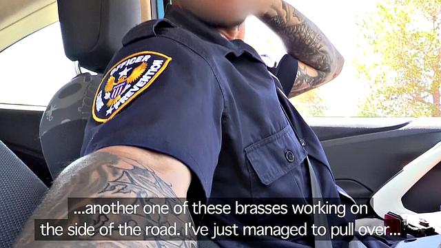 Spanish slut gets paid for a gas pump trip with a hot fuck and ball licking