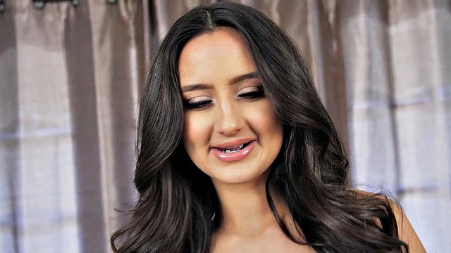 Busty Young Brunette Fingers Wet Pussy After A Striptease