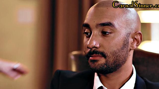 Classy big-titted MILF doggystyled while boss watches