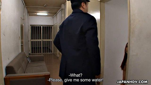 Sweet gal gets rammed by a prison guard