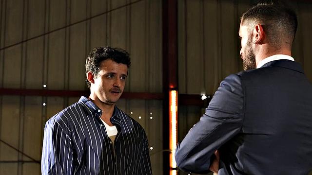 Dominant inked stud fucks ass with cock and bat