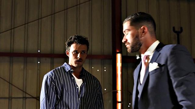 Dominant inked stud fucks ass with cock and bat