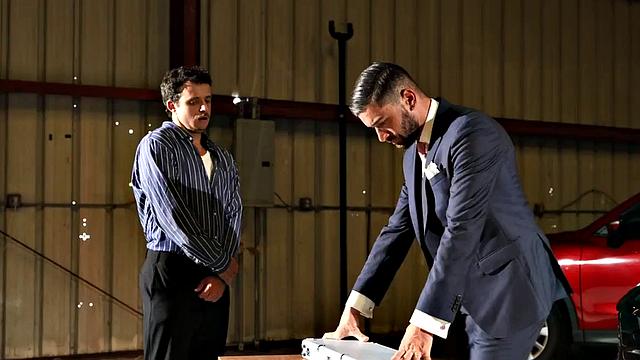 Dominant inked stud fucks ass with cock and bat