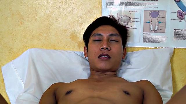 Orient enema twink toyed by doctors in kinky infirmary