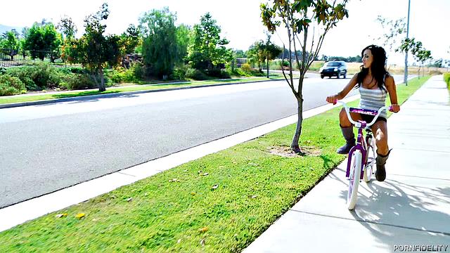 Hot Chick on a Bike