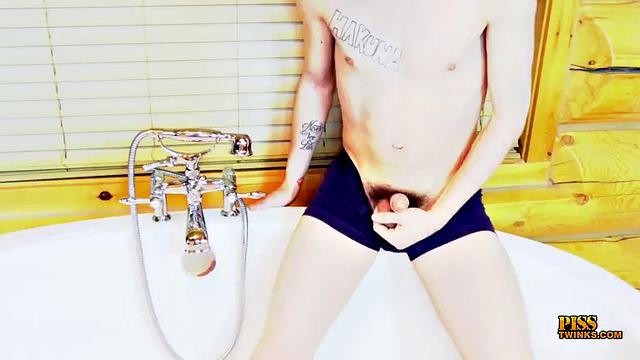 Getting Wet And Messy With Pissing Boy Hunter - Hunter Sykes