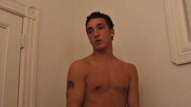 Race Banner has that sexy bad boy look that so many enjoy. He's stretched out on the bed, watching a porn video and rubbing his rapidly growing cock. His shirt comes off and he slides a hand inside his pants to pull at the stiff dick inside.