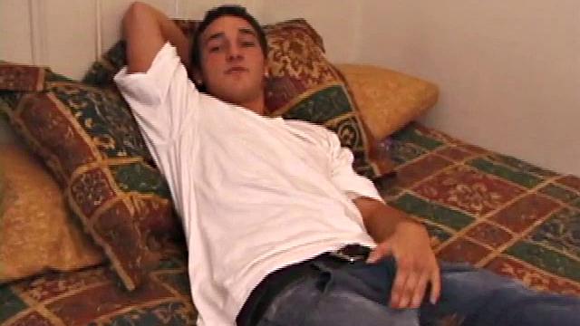 Race Banner has that sexy bad boy look that so many enjoy. He's stretched out on the bed, watching a porn video and rubbing his rapidly growing cock. His shirt comes off and he slides a hand inside his pants to pull at the stiff dick inside.