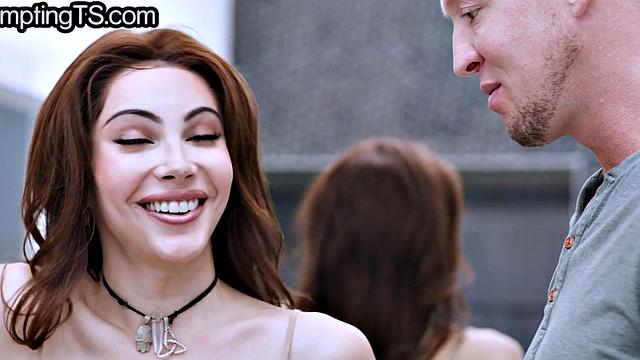 Big-titted tempting TS assfucked in doggystyle by BF