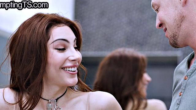 Big-titted tempting TS assfucked in doggystyle by BF